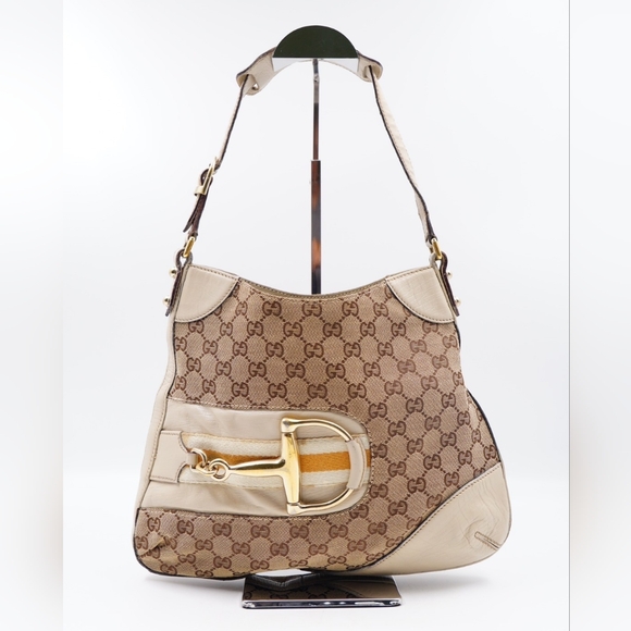 AJ29❤️ Gucci GG Hasler Horsebit Hobo Bag - Picture 1 of 13